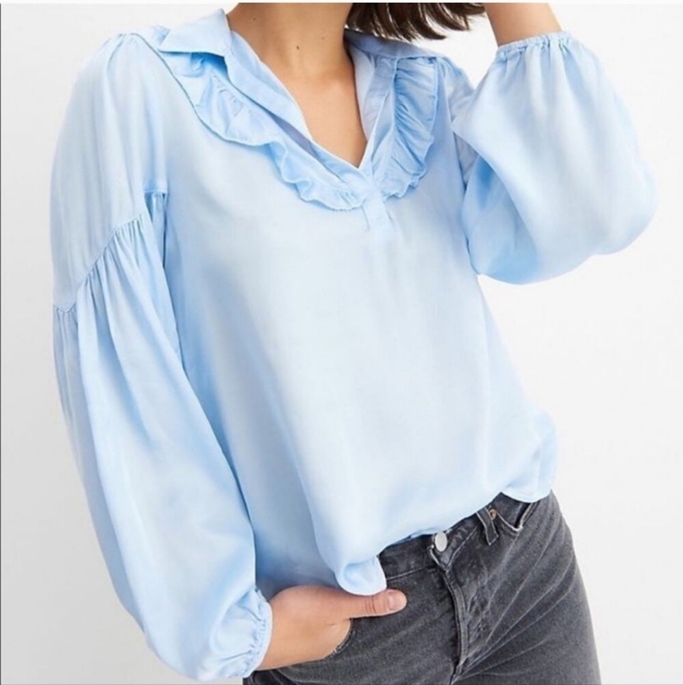 NWT Amadi by Anthropologie The Lara Pink Ruffle Blouse Top Women's Size Small - Picture 11 of 11